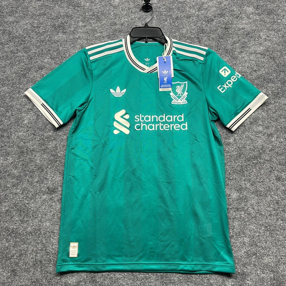 Liverpool FC Jersey Mens Large Sea Green Adidas Third Authentic Kit 24-25 Season